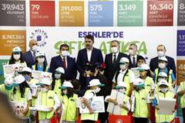 Esenler'de geri dönüşümden elde edilen 500 bin defter öğrencilere dağıtıldı