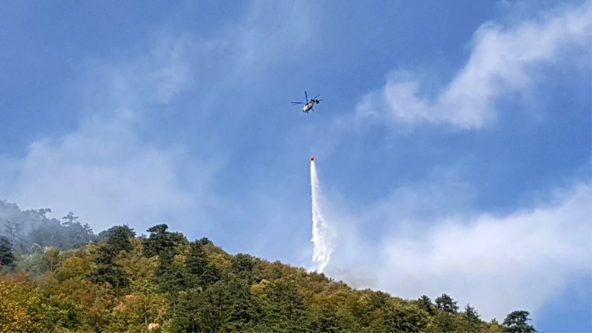 Karabük\'teki orman yangınına uçak ve helikopterle müdahale ediliyor