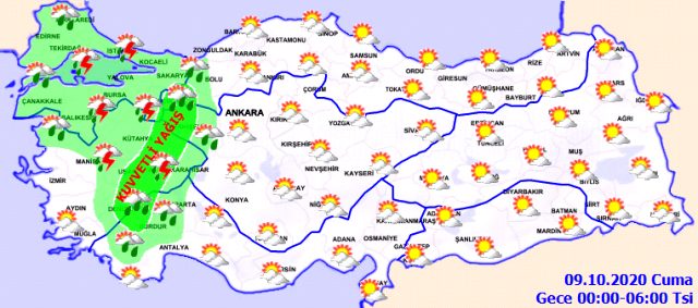 Meteoroloji'den, İstanbul'un da içinde olduğu 7 il için dolu ve fırtına uyarısı