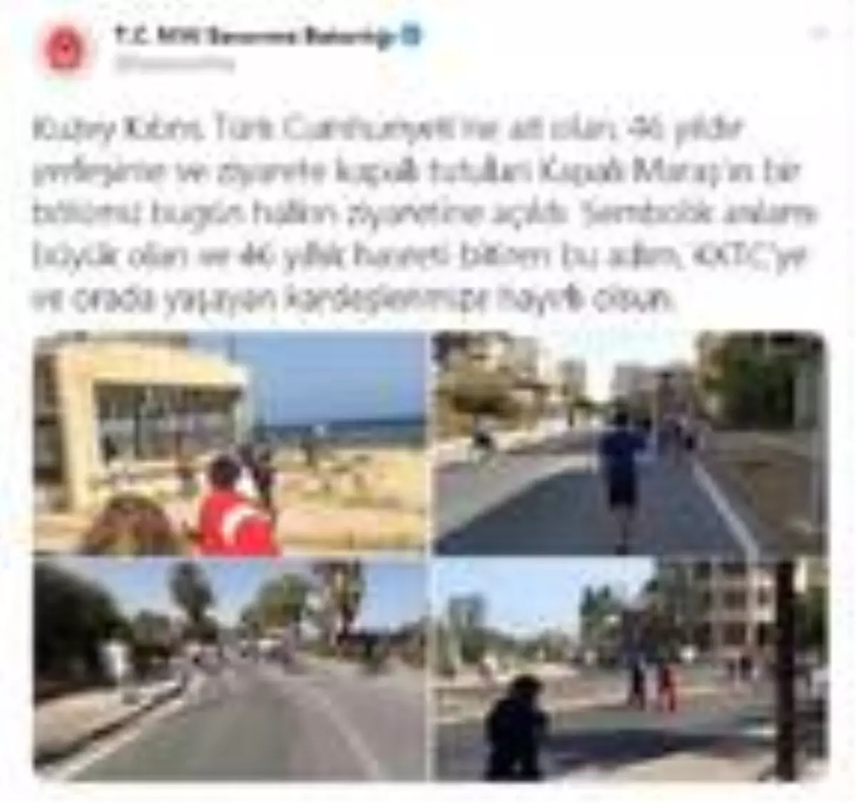 MSB: Kapalı Maraş\'ın bir bölümünün açılması KKTC\'ye hayırlı olsun