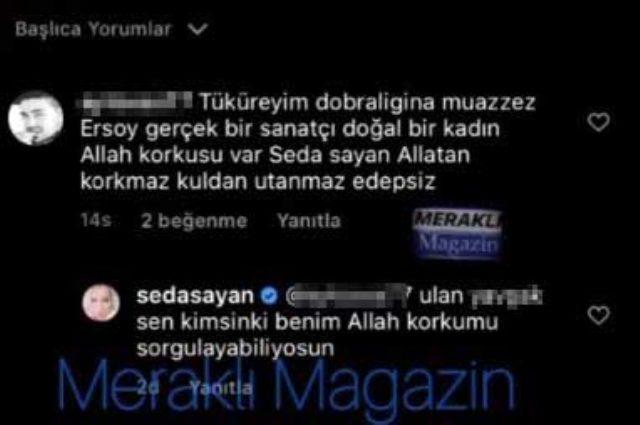 Seda Sayan kendisine 'Edepsiz' diyen erkek takipçisine küfür ederek cevap verdi