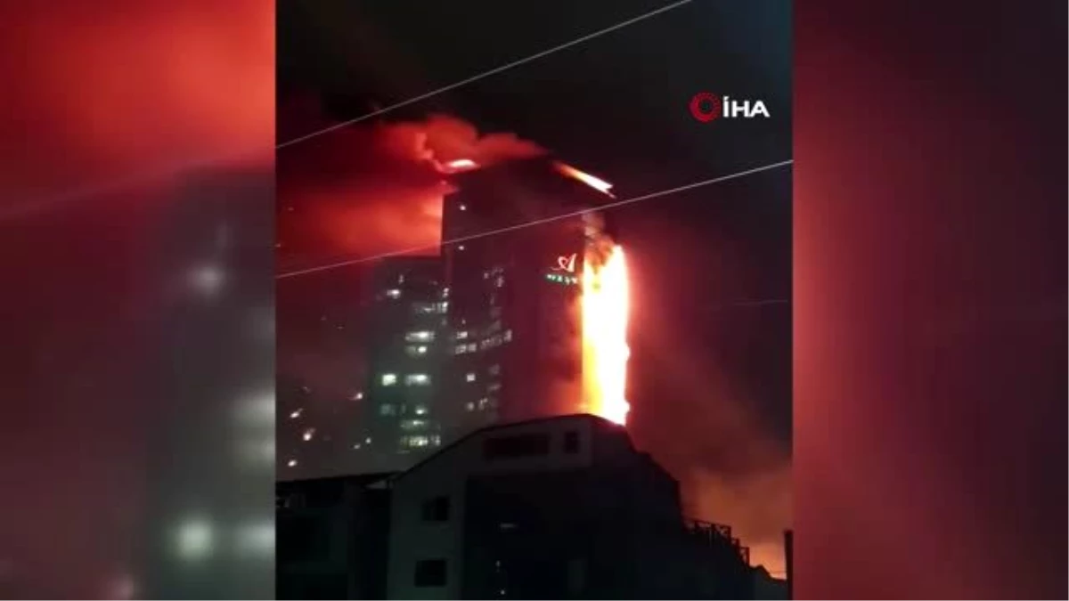 Son dakika haber... - Güney Kore\'de 33 katlı gökdelende yangın