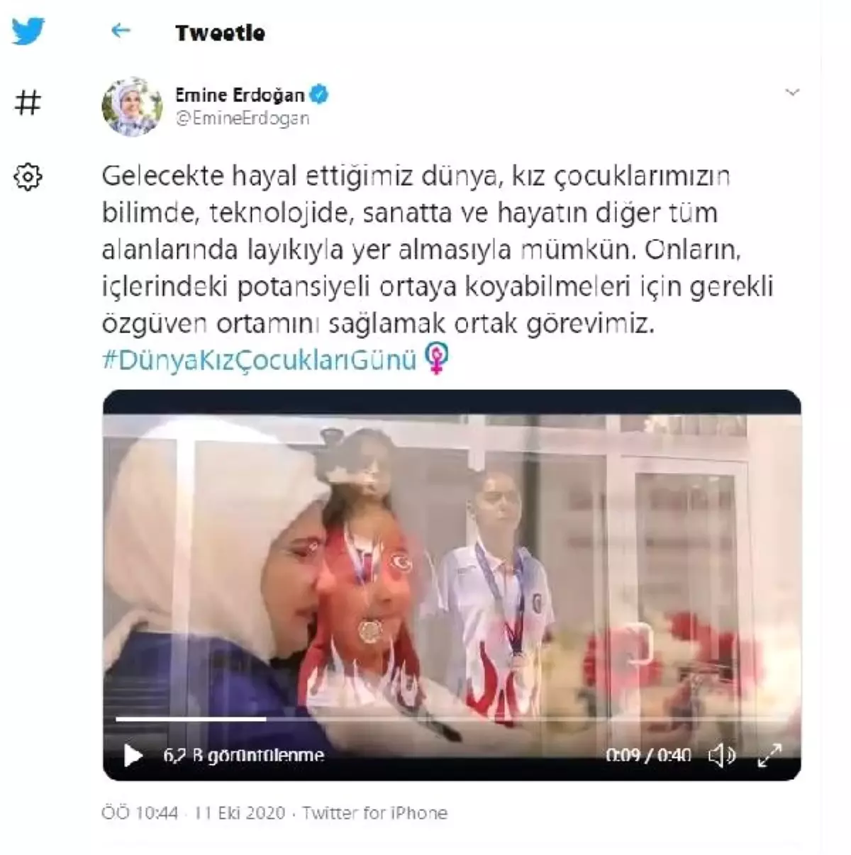 Son dakika haberi | Emine Erdoğan\'dan "Dünya Kız Çocukları Günü" paylaşımı