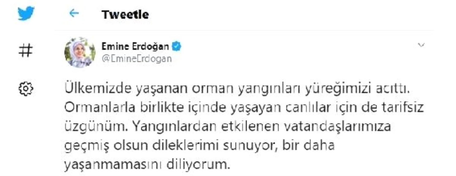 Son dakika haber! Emine Erdoğan: Orman yangınları yüreğimizi acıttı