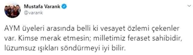 AYM üyesinin tartışmalı darbe iması paylaşımına hükümetten ilk tepki: Vesayet özlemi çekenler var