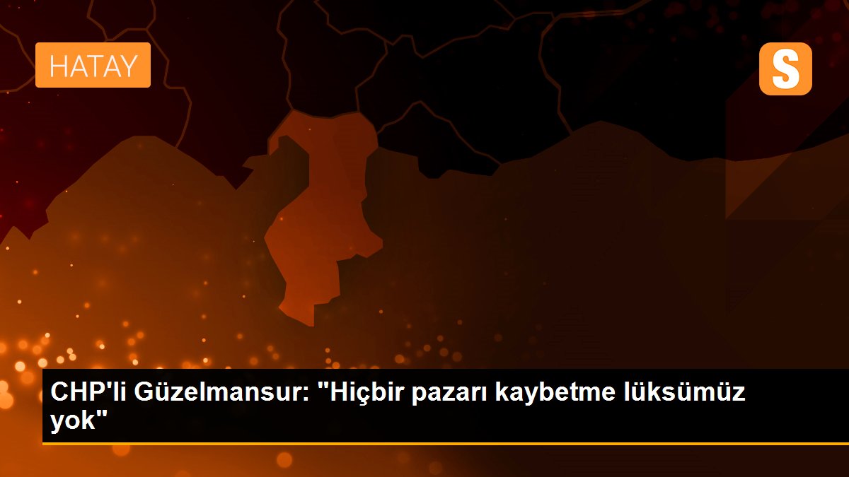 CHP\'li Güzelmansur: "Hiçbir pazarı kaybetme lüksümüz yok"