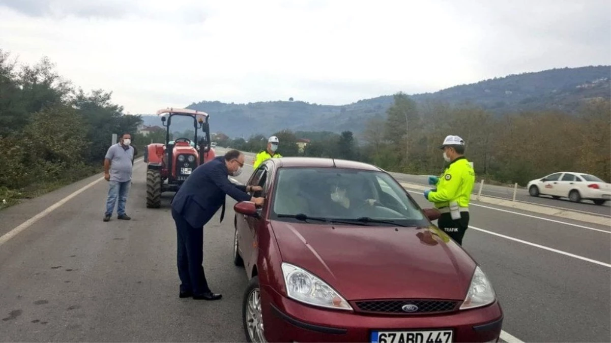 Vali Tutulmaz trafik kontrol noktasını denetledi