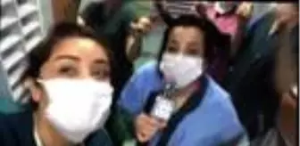 Samsun'da sağlıkçılar, şarkı söyleyip moral buldu