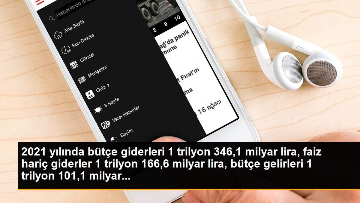 2021 yılında bütçe giderleri 1 trilyon 346,1 milyar lira, faiz hariç giderler 1 trilyon 166,6 milyar lira, bütçe gelirleri 1 trilyon 101,1 milyar...