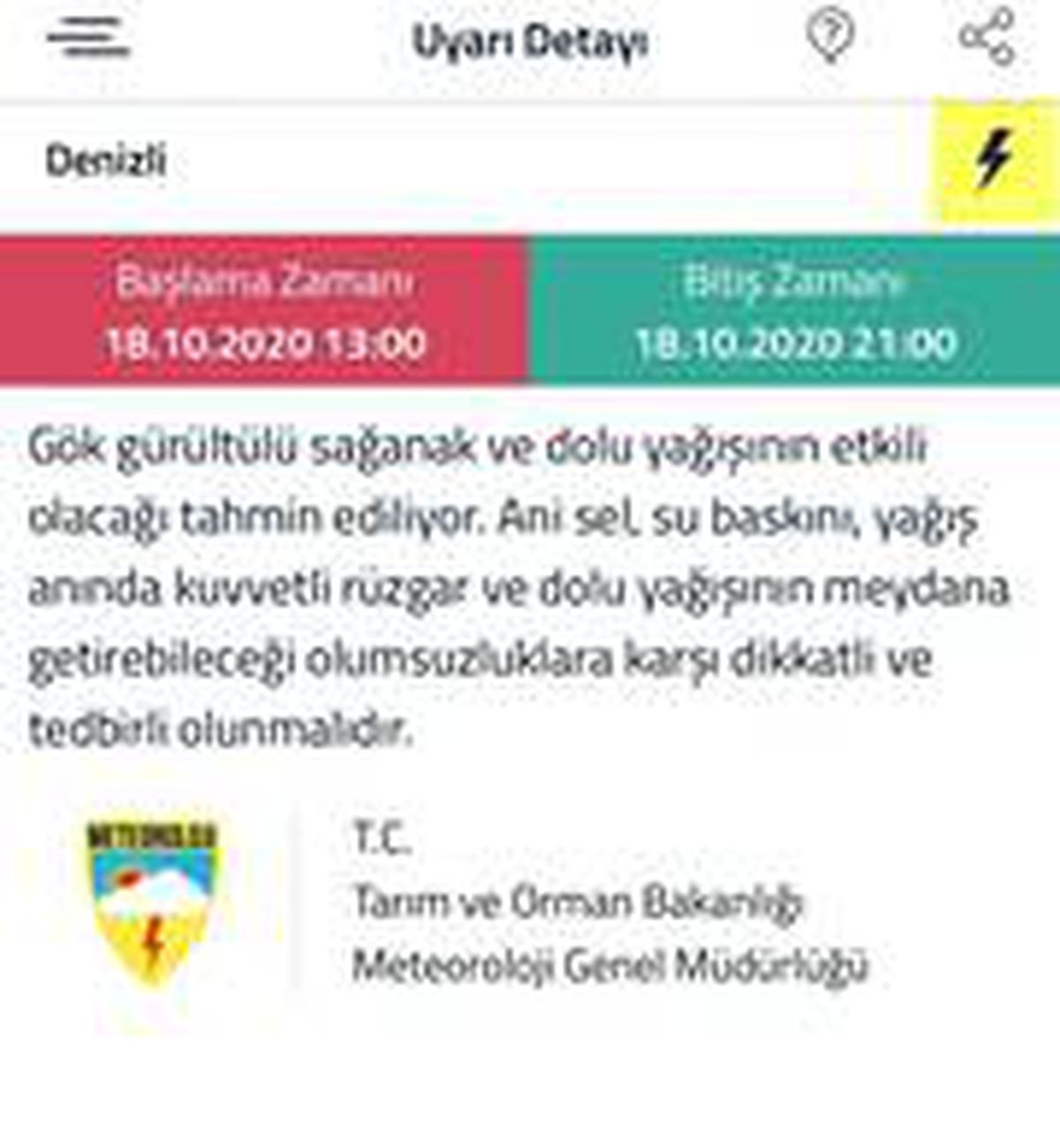 Denizli\'de sağanak ve dolu bekleniyor