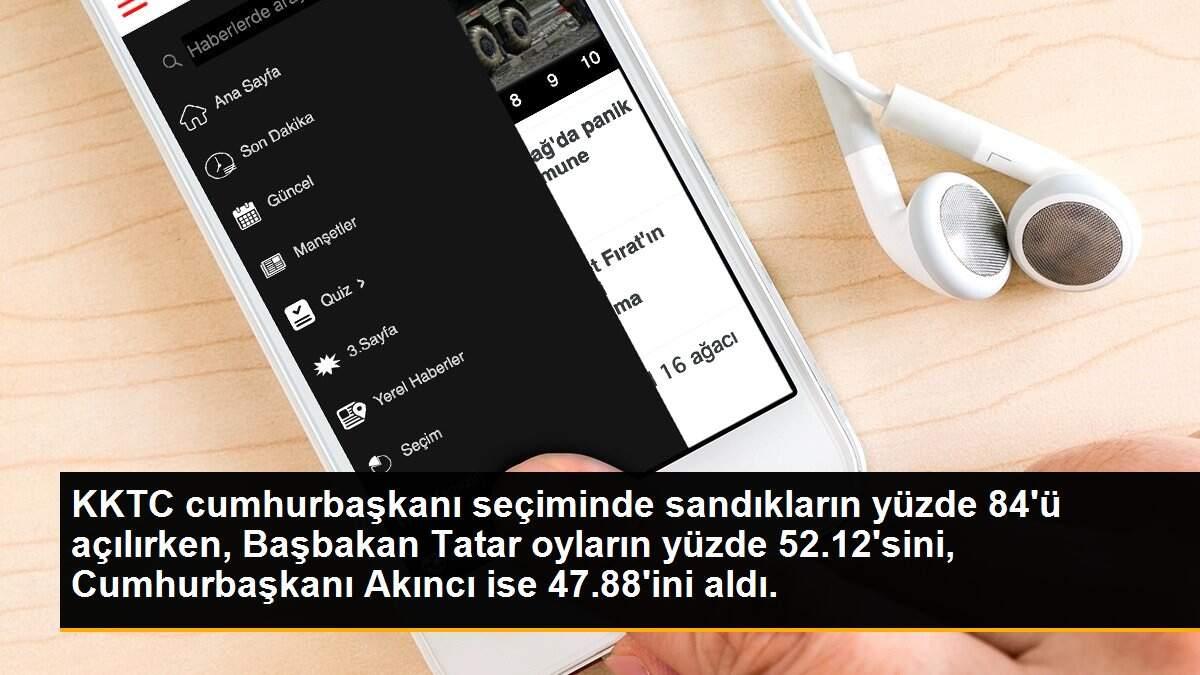 Son dakika gündem: KKTC cumhurbaşkanı seçiminde sandıkların yüzde 84\'ü açılırken, Başbakan Tatar oyların yüzde 52.12\'sini, Cumhurbaşkanı Akıncı ise 47.88\'ini aldı.