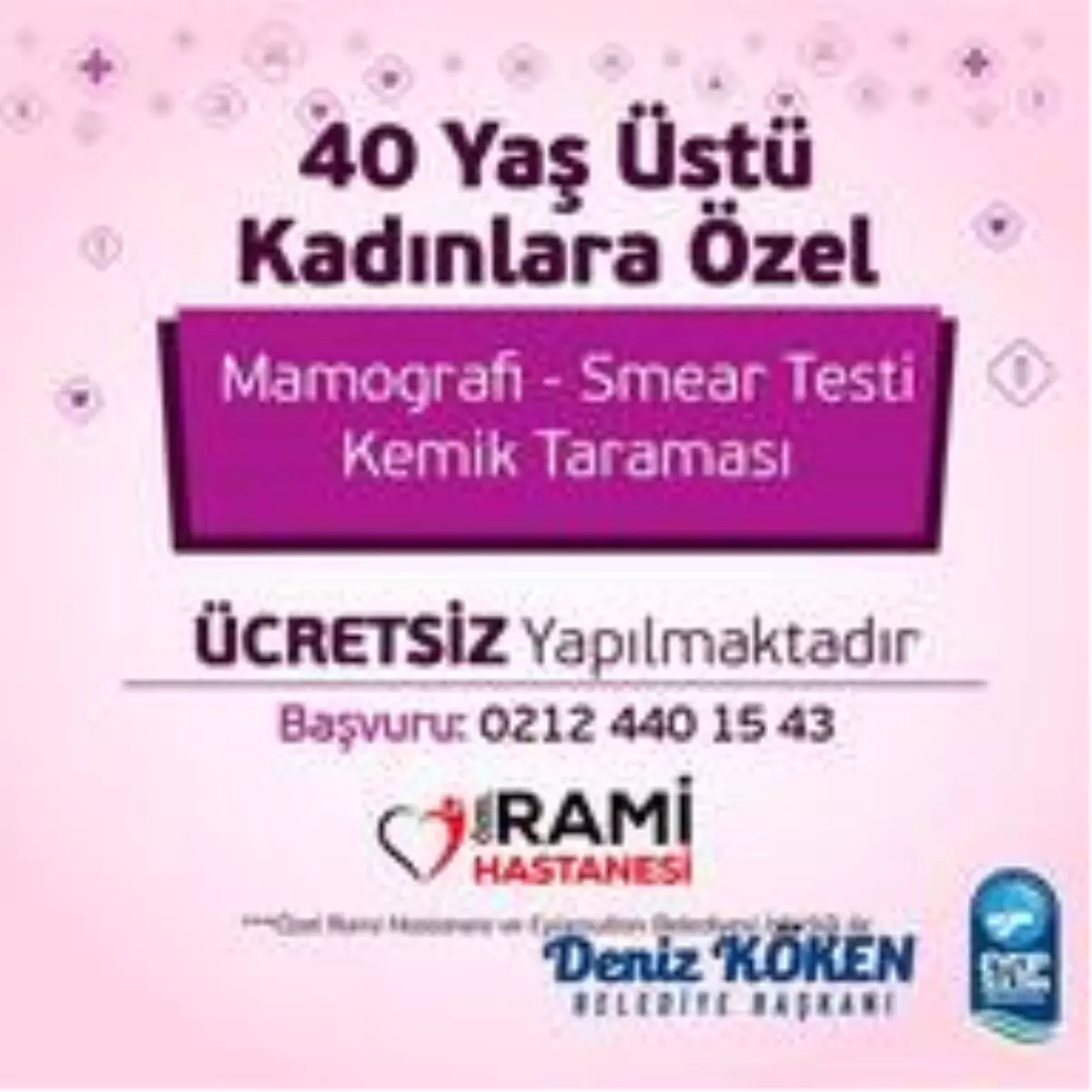 40 yaş üstü kadınlara ücretsiz sağlık hizmeti