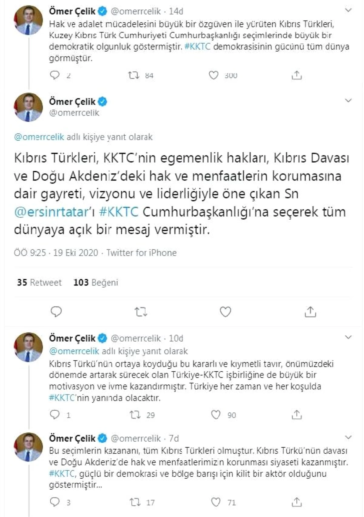 AK Parti\'li Çelik: Kıbrıs Türkleri, Ersin Tatar\'ı seçerek tüm dünyaya açık bir mesaj vermiştir