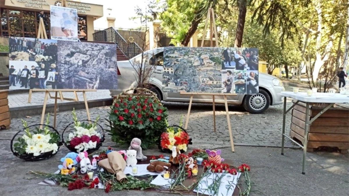 Gürcistan\'da Gence\'ye düzenlenen saldırıda hayatını kaybeden siviller anıldı