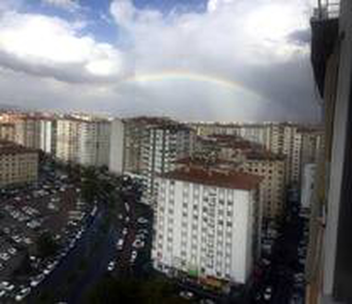 Kayseri\'de yağmur sonrasında gökkuşağı oluştu