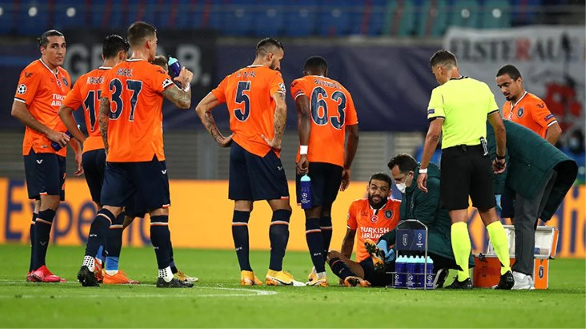 Leipzig maçında sakatlanan Başakşehirli Caiçara, hastaneye kaldırıldı