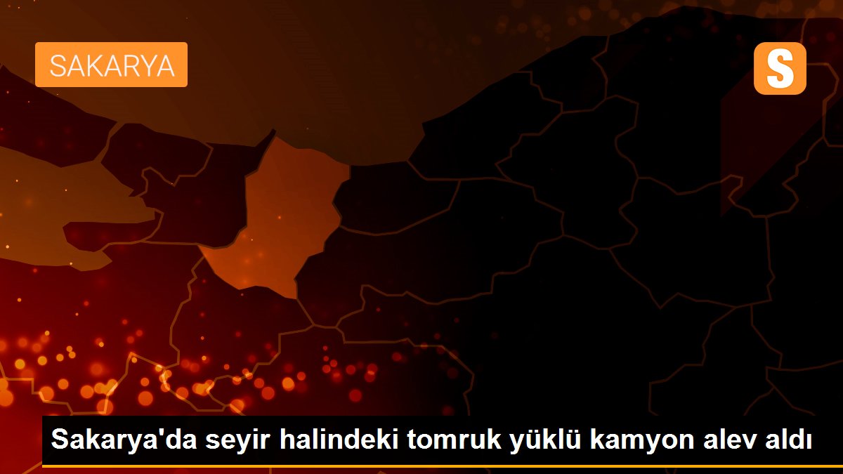 Sakarya\'da seyir halindeki tomruk yüklü kamyon alev aldı