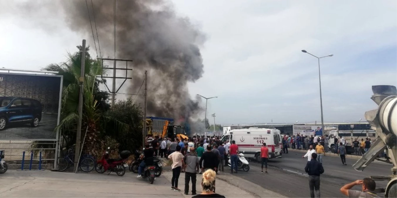 Tır ile kamyonlar kazaya karıştı çıkan yangında can pazarı yaşandı
