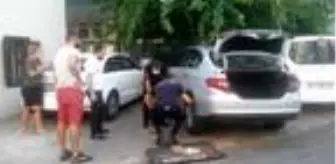 Otomobilin altına giren yavru kediyi itfaiye kurtardı