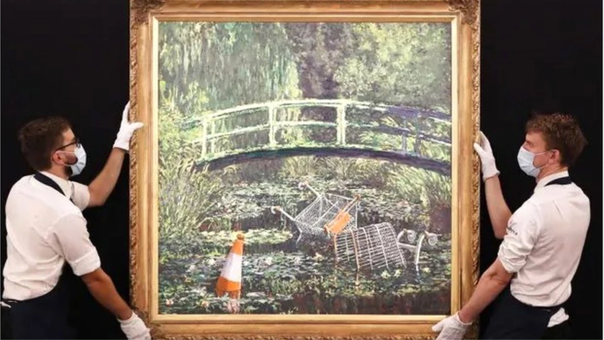 Banksy: Ünlü sokak sanatçısının \'Monet tablosu\' açık artırmada 10 milyon dolara satıldı