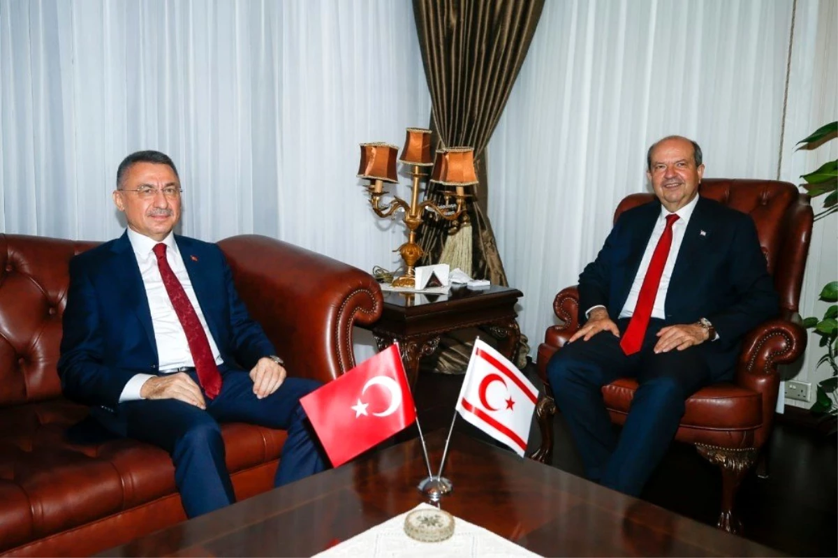 KKTC Cumhurbaşkanı Tatar, Cumhurbaşkanı Yardımcısı Oktay\'ı ile bir araya geldi