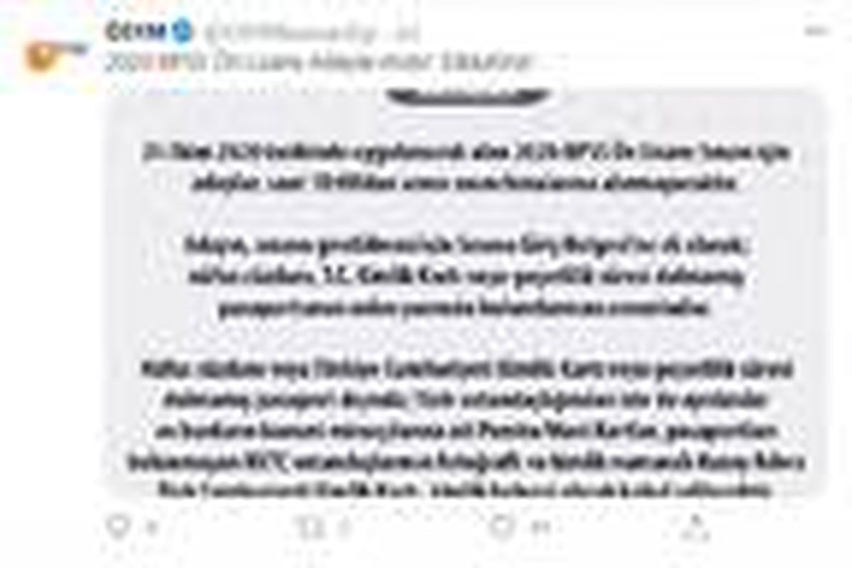 ÖSYM\'den 2020-KPSS adaylarına \'saat\' uyarısı