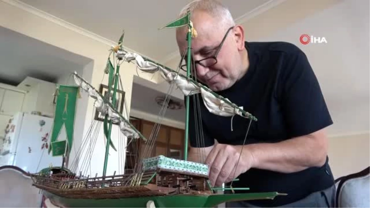 Pandemide Türkiye\'nin en büyük minyatür kadırga gemisini yaptı