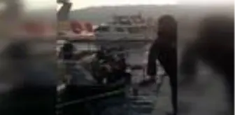 BEŞİKTAŞ'TA DENİZE DÜŞEN TURİSTLERİ TEKNEDEKİ KİŞİ KURTARDI