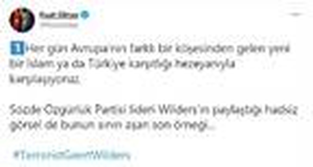 Cumhurbaşkanı Yardımcısı Oktay\'dan Wilders\'a tepki