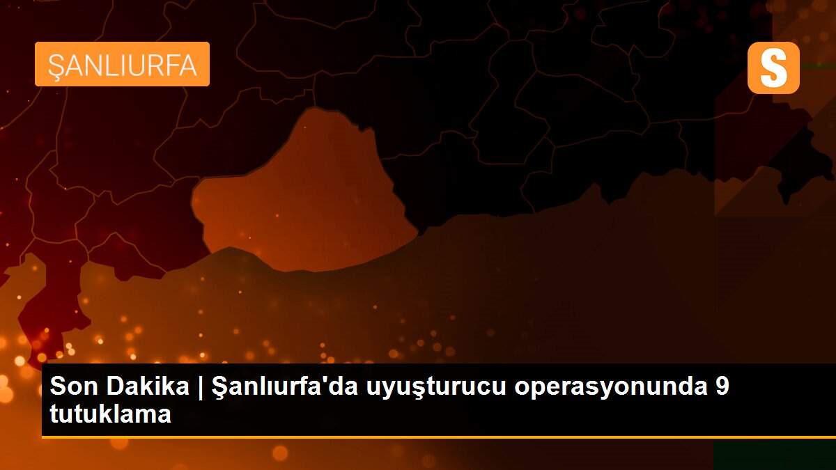 Son Dakika | Şanlıurfa\'da uyuşturucu operasyonunda 9 tutuklama
