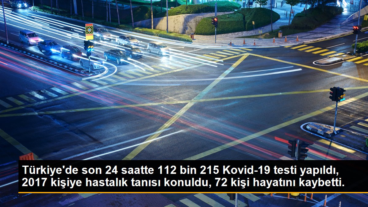 Türkiye\'de son 24 saatte 112 bin 215 Kovid-19 testi yapıldı, 2017 kişiye hastalık tanısı konuldu, 72 kişi hayatını kaybetti.