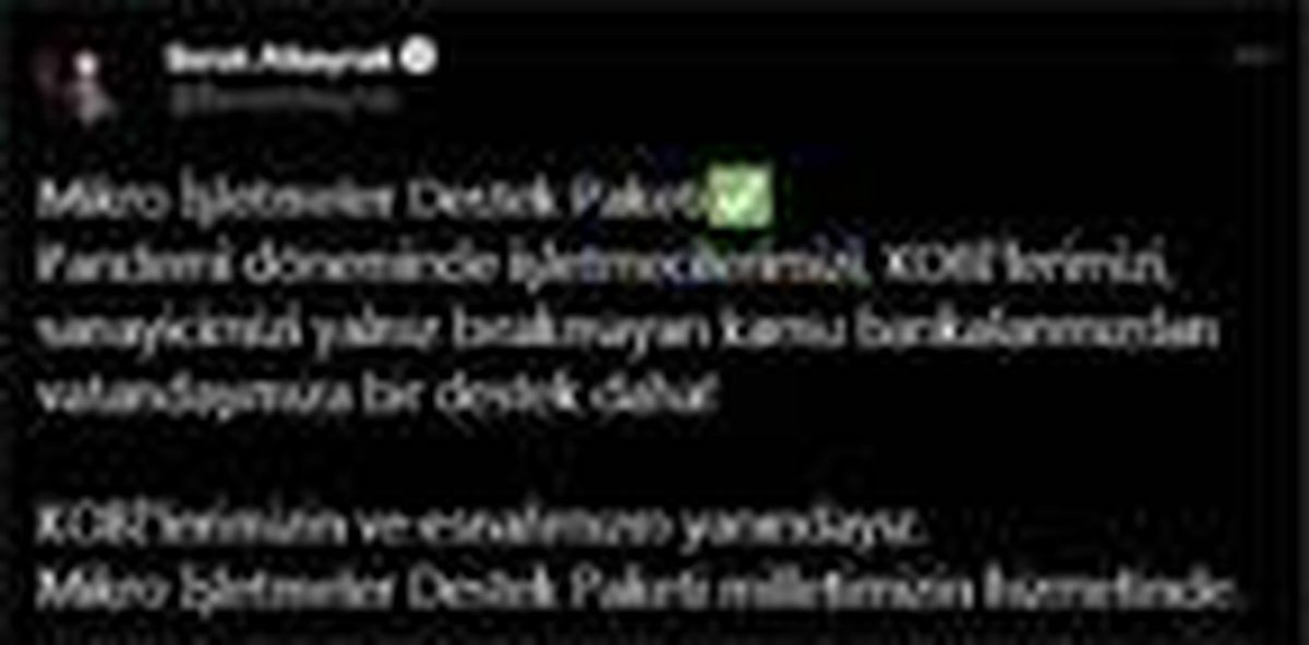 Bakan Albayrak: Mikro İşletmeler Destek Paketi milletimizin hizmetinde