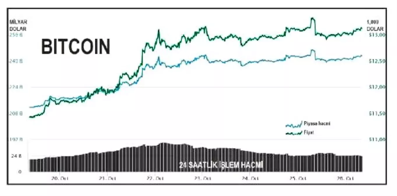 Bitcoin 13,000 doların üzerinde tutundu