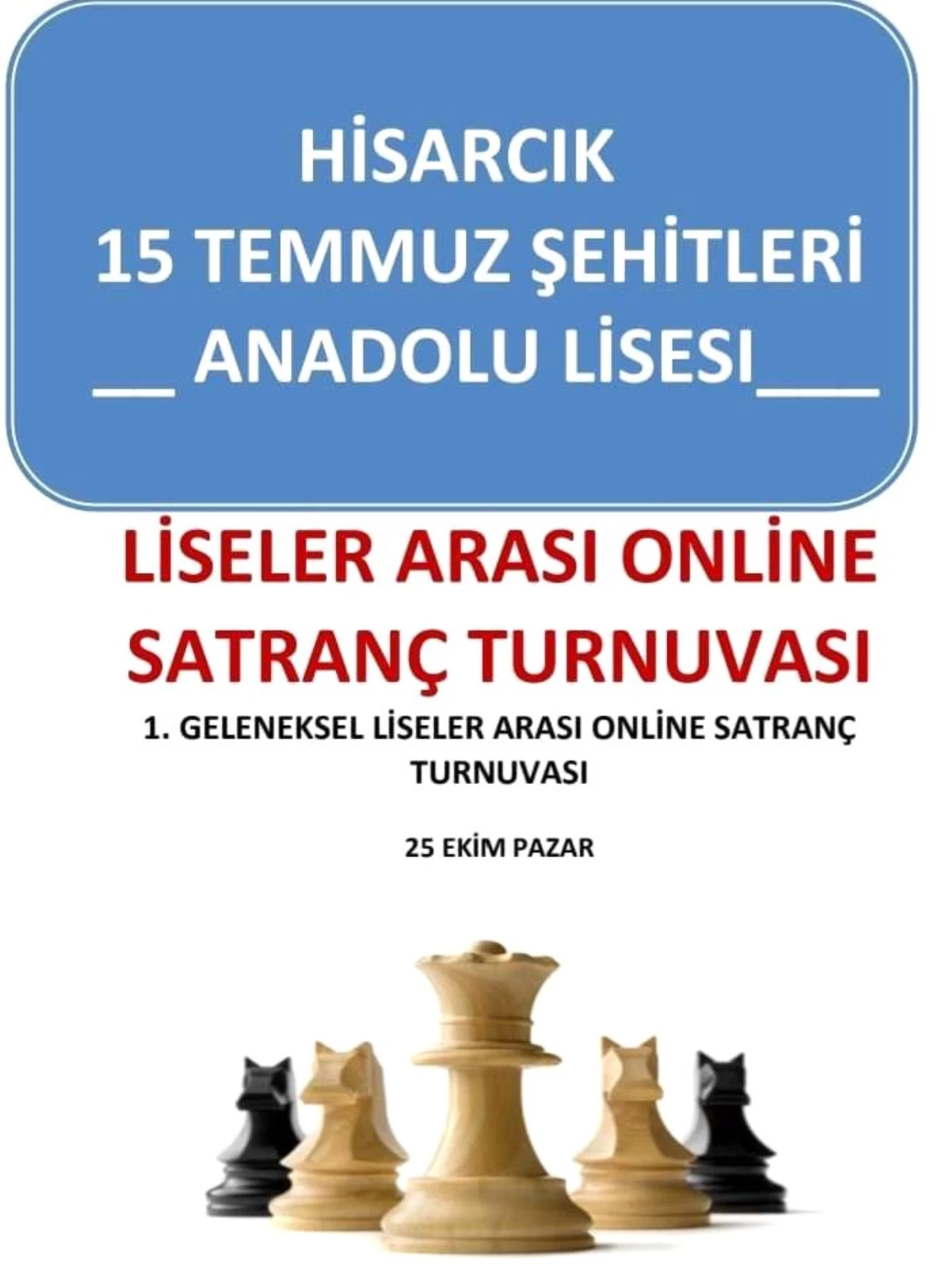 Son dakika haberi... Hisarcık\'ta Liseler Arası Online Satranç Turnuvası