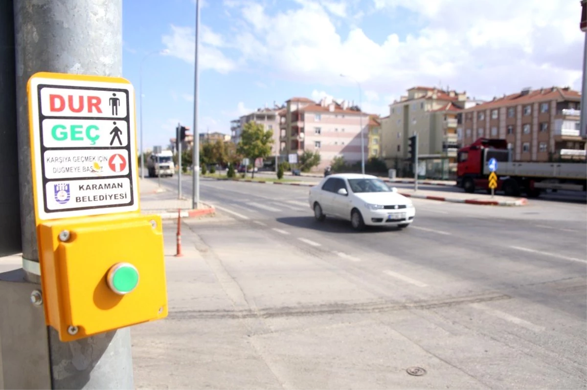 Karaman\'da trafiğin yoğun olduğu bölgelere trafik lambası