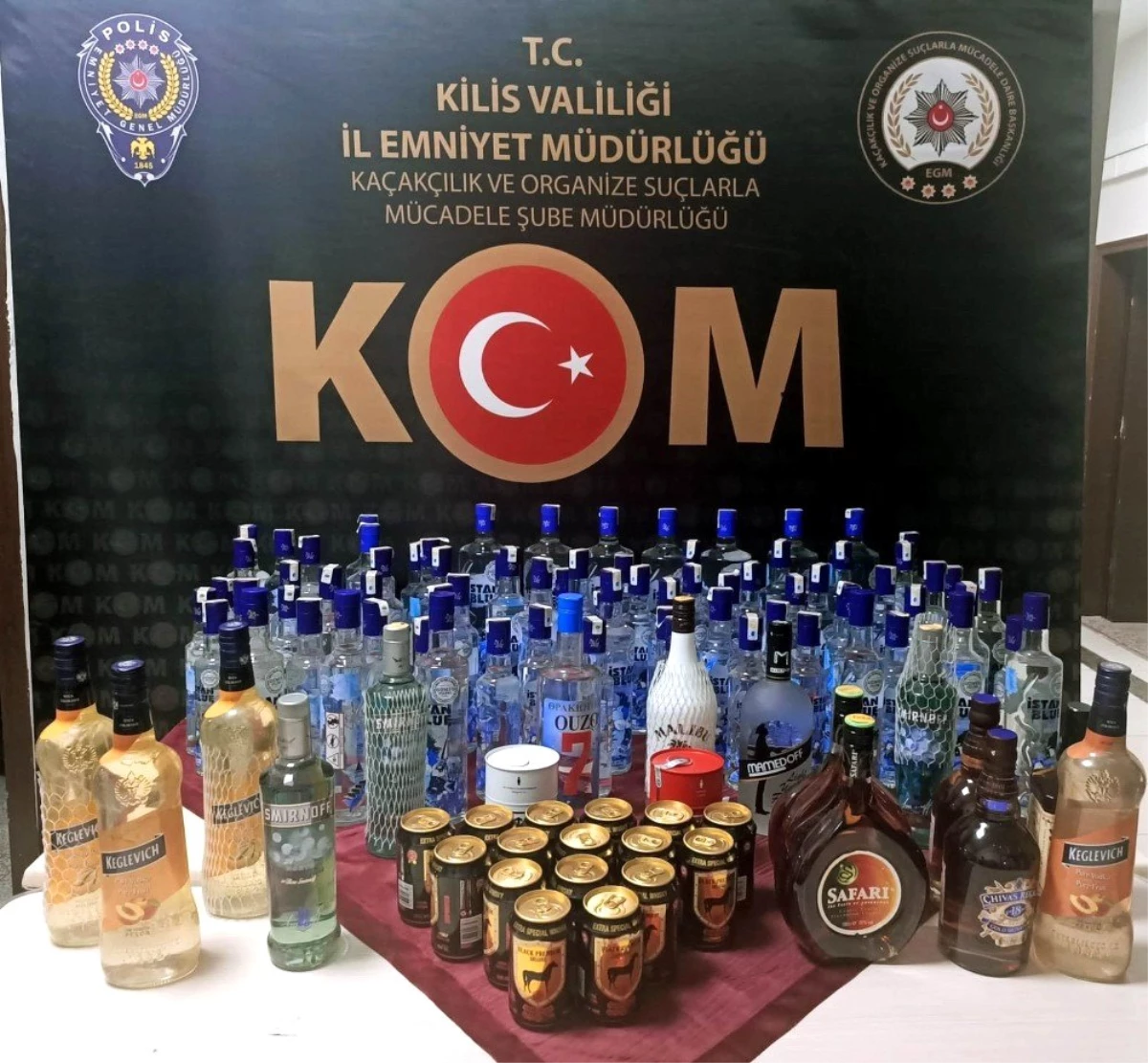 Kilis\'te 114 şişe kaçak içki ele geçirildi