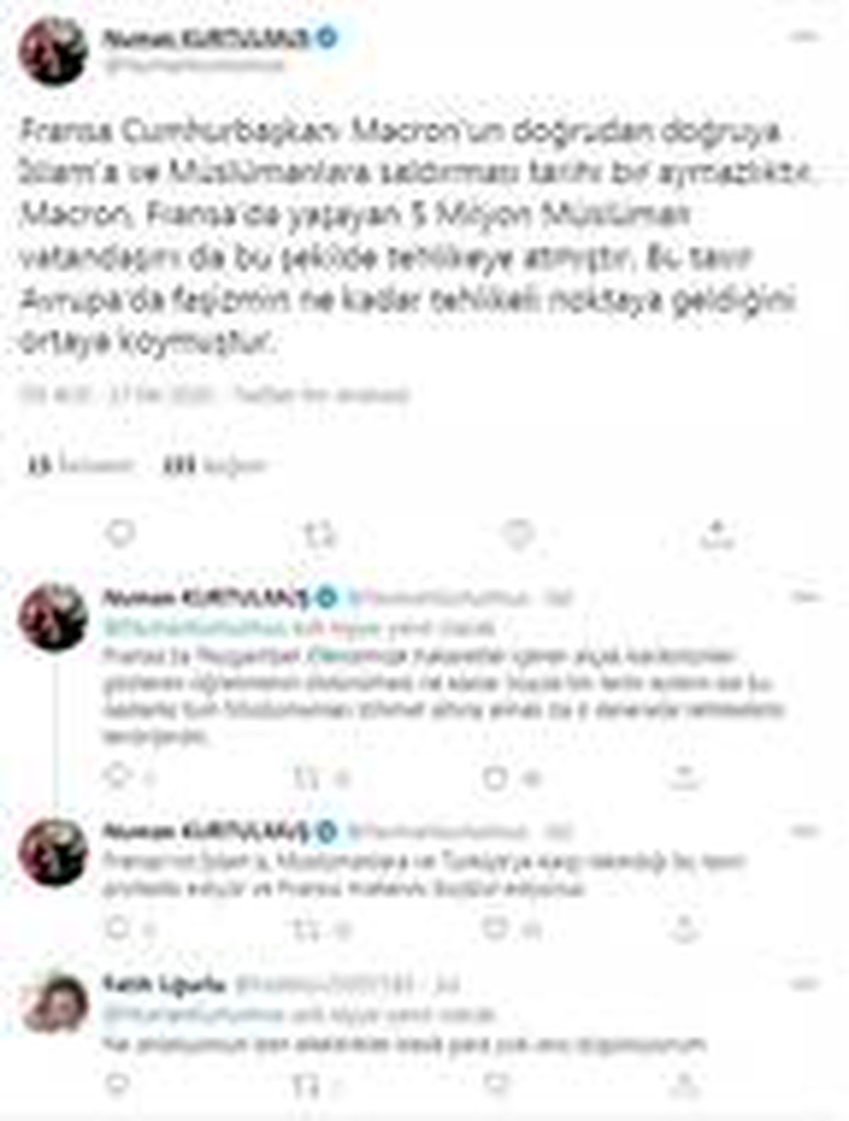 AK Parti\'li Kurtulmuş: Macron\'un İslam\'a saldırması tarihi bir aymazlıktır- Yeniden