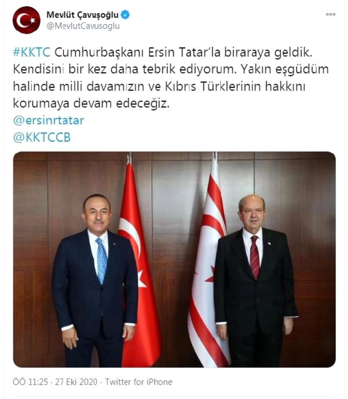Son dakika haberi... Bakan Çavuşoğlu, KKTC Cumhurbaşkanı Tatar ile görüştü (2)