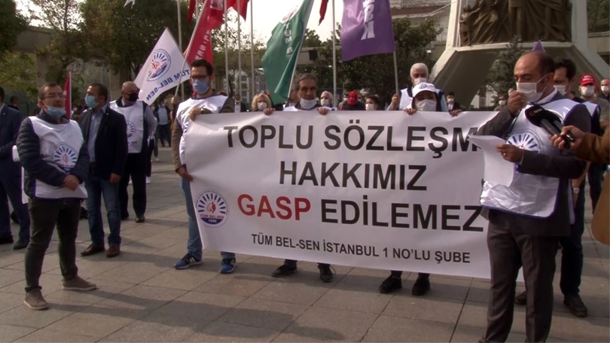 Bakırköy Belediyesi çalışanları 11\'inci eylemlerini gerçekleştirdi