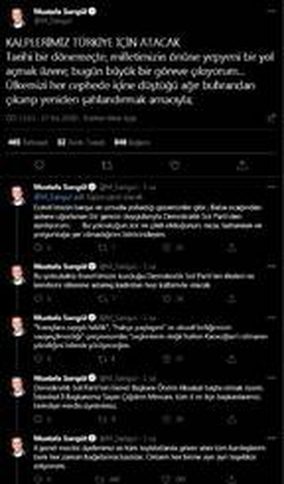 Mustafa Sarıgül; Milletimizin önüne yepyeni bir yol açmak üzere bugün büyük bir göreve çıkıyorum