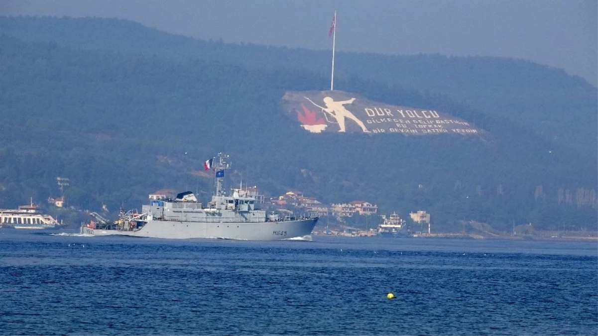 Son dakika haberleri | NATO savaş gemileri peş peşe Çanakkale Boğazı\'ndan geçti