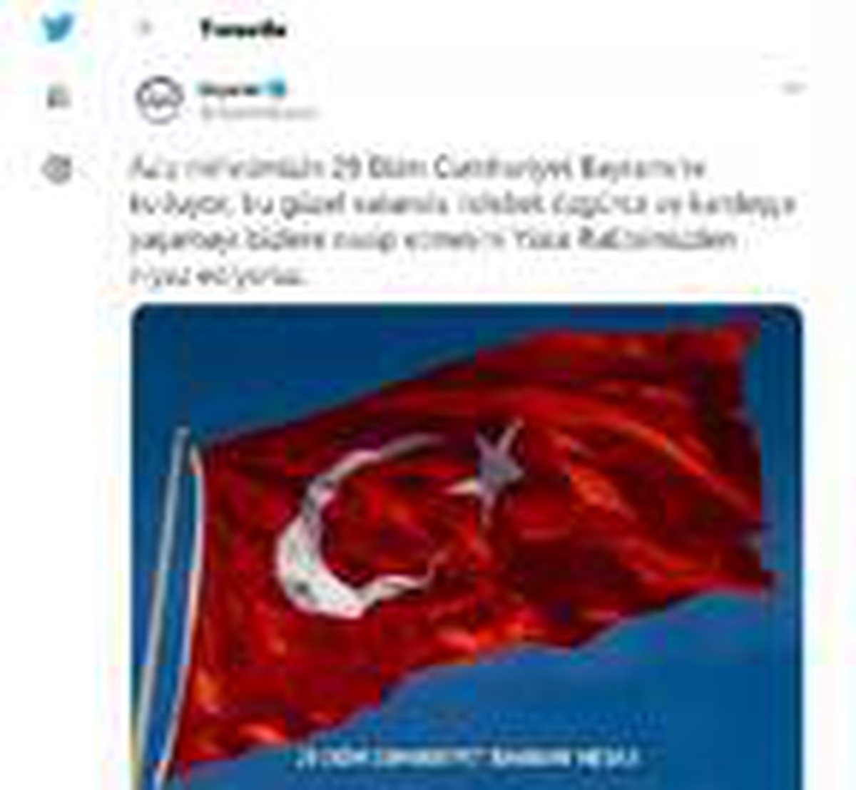 Diyanet\'ten 29 Ekim Cumhuriyet Bayramı mesajı