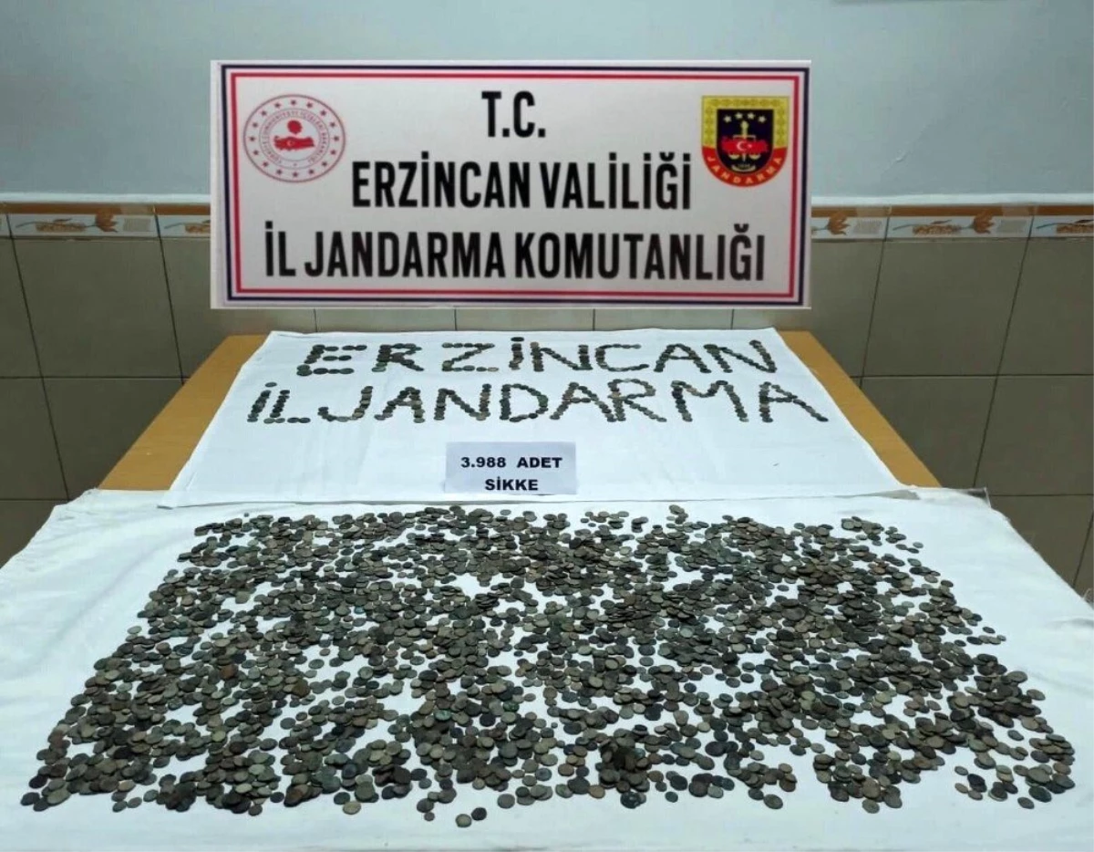 Erzincan\'da 3 bin 988 adet sikke ele geçirildi