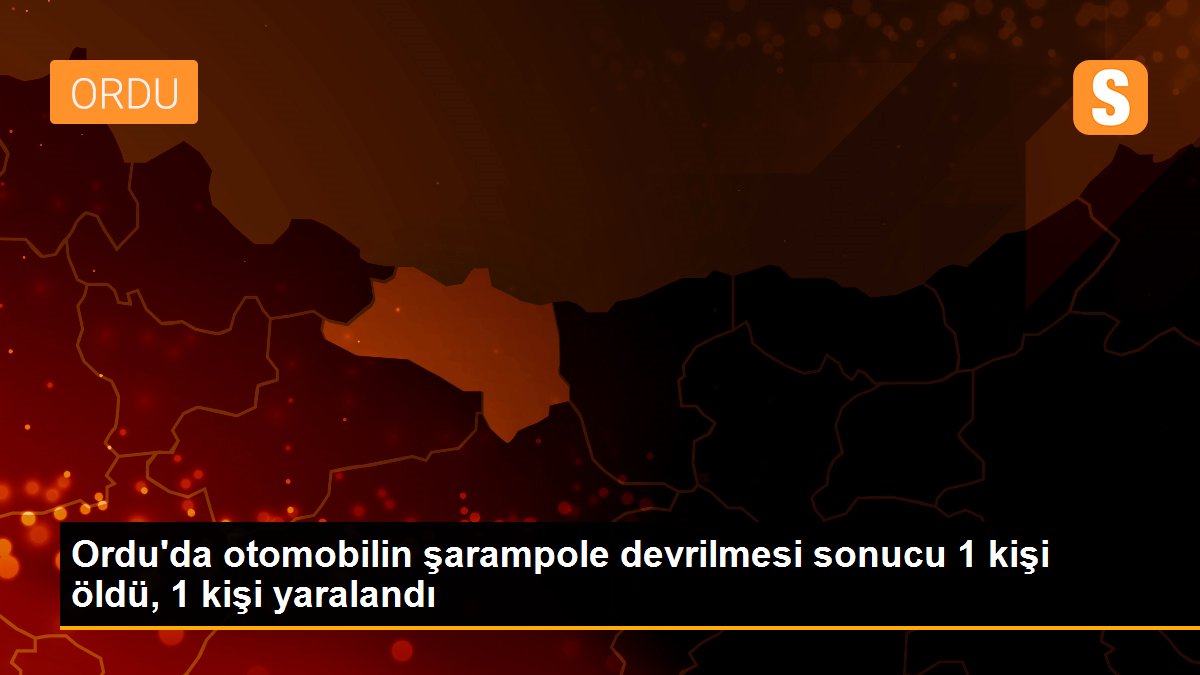 Ordu\'da otomobilin şarampole devrilmesi sonucu 1 kişi öldü, 1 kişi yaralandı