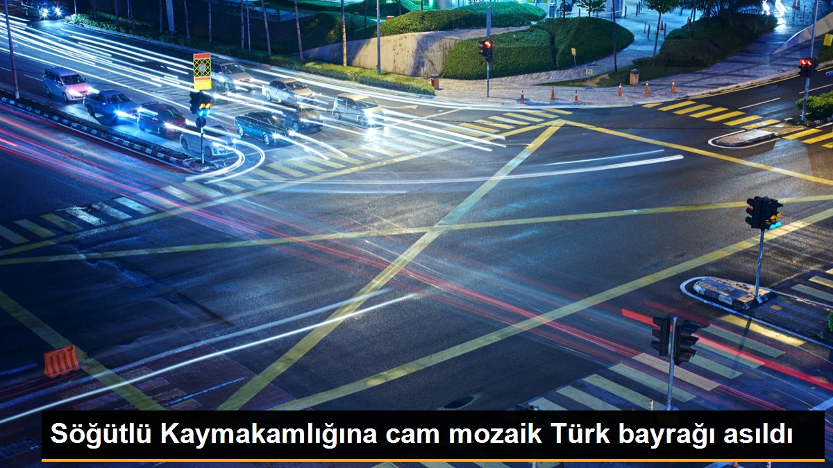 Söğütlü Kaymakamlığına cam mozaik Türk bayrağı asıldı