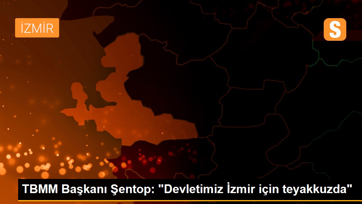 TBMM Başkanı Şentop: "Devletimiz İzmir için teyakkuzda"