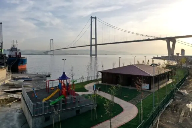 Osmangazi Köprüsü manzaralı sahil parkı tamamlandı