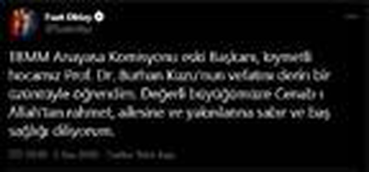 Fuat Oktay\'dan Burhan Kuzu için başsağlığı mesajı