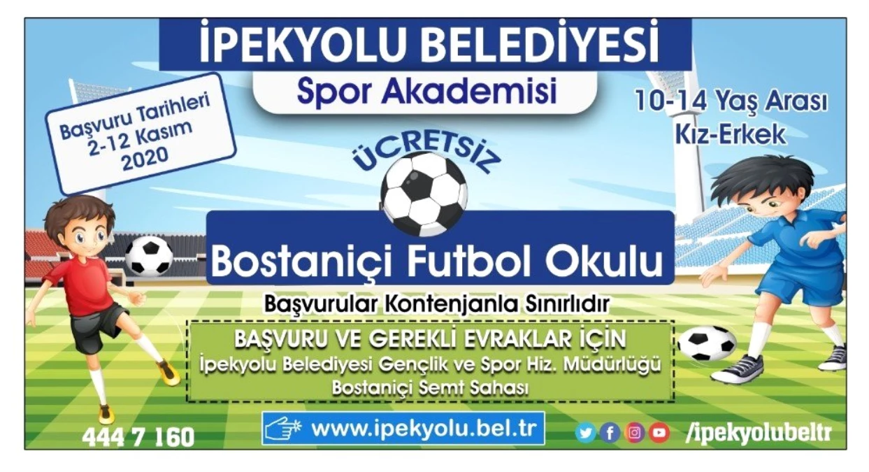 İpekyolu Belediyesi Bostaniçi Futbol Okulu açılıyor
