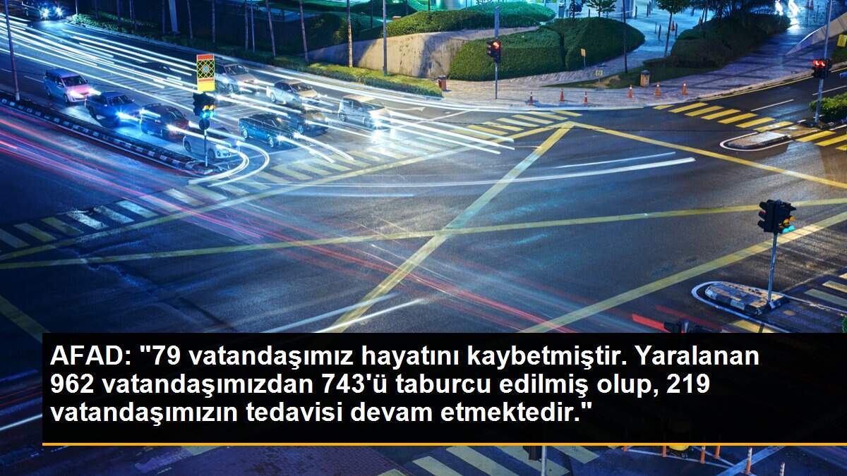 AFAD: "79 vatandaşımız hayatını kaybetmiş; 962 vatandaşımız yaralanmıştır"